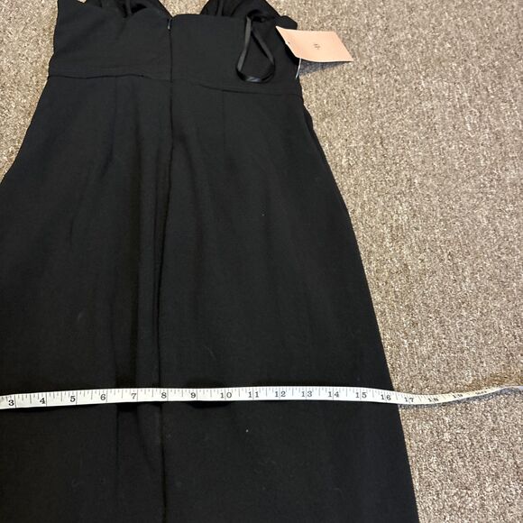 BHLDN V-Neck Crepe Midi Sleeveless Dress Sz US 0 Black - Brand New with Tags - Picture 9 of 10